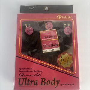 Premium Human Hair Blend 4 Pc Multipack 8 10 12 14" F1B/30 Off Black Honey Blond